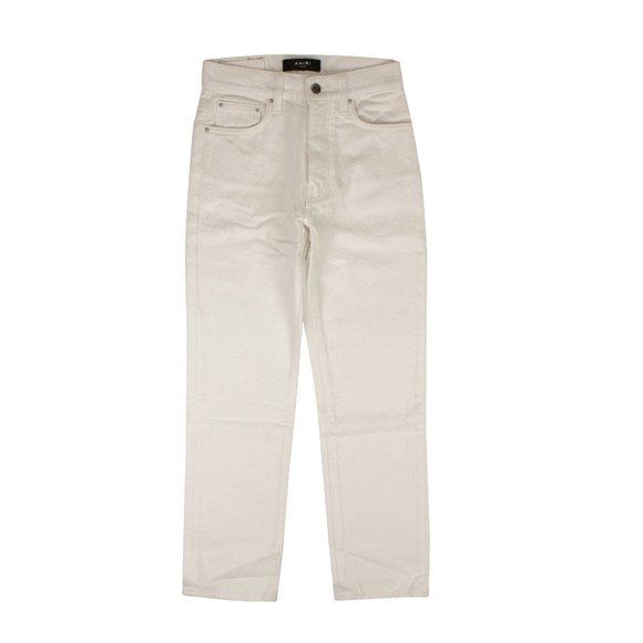 AMIRI White Cropped Straight Stack Jeans Size 26 $650 - Picture 1 of 4